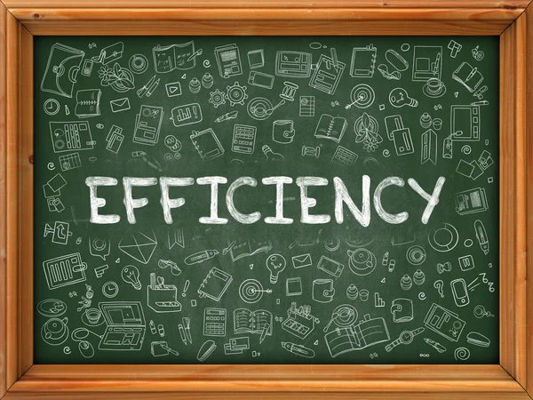 Efficiency Concept. Doodle Icons on Chalkboard. — Stock fotografie