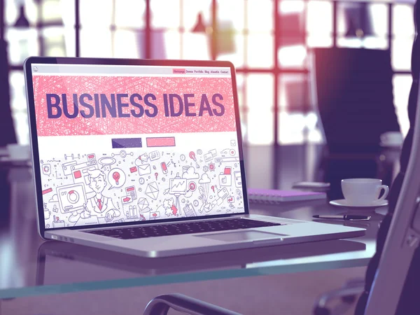 Laptop Screen with Business Ideas Concept. — Stock fotografie