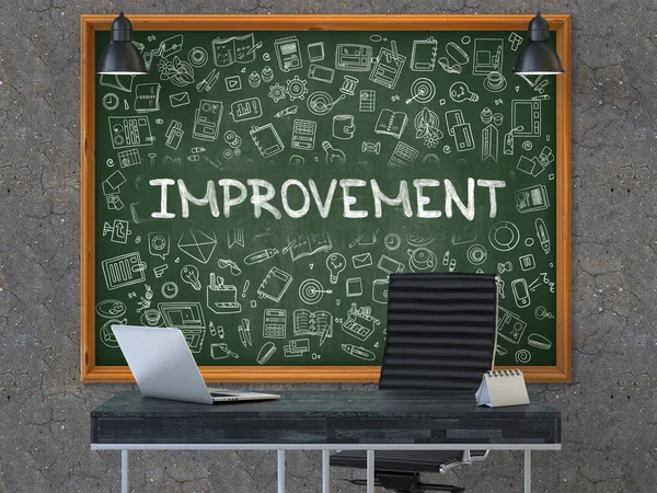 Hand Drawn Improvement on Office Chalkboard. — Stock Photo, Image