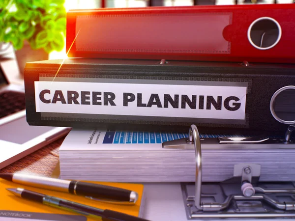 Career Planning on Black Office Folder. Toned Image. — Stok fotoğraf