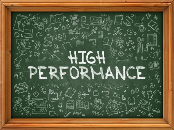 Hand Drawn High Performance on Green Chalkboard. — ストック写真