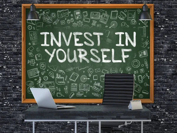 Invest in Yourself - Hand Drawn on Green Chalkboard. — Stockfoto