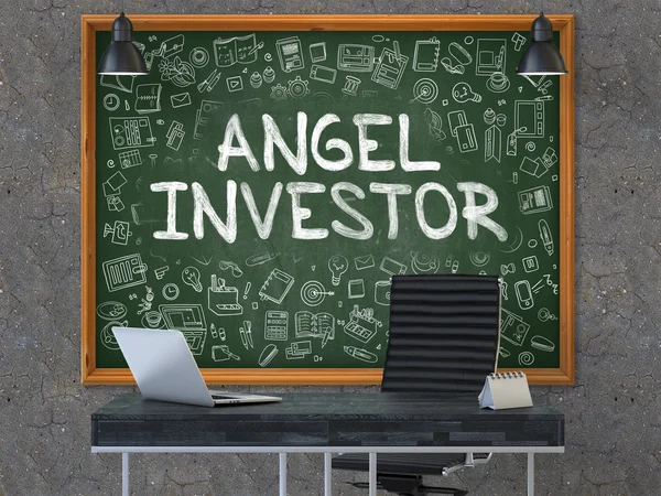 Angel Investor - Hand Drawn on Green Chalkboard. — ストック写真