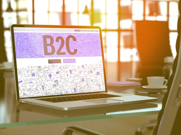B2c Konzept auf dem Laptop-Bildschirm. — Stockfoto