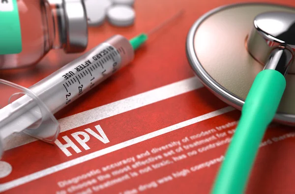 Hpv - gedruckte Diagnose. medizinisches Konzept. — Stockfoto