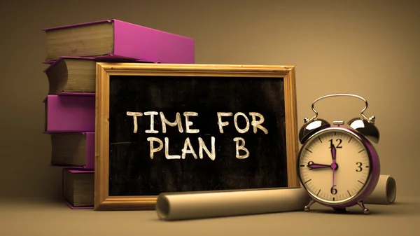 Tiempo para el concepto del plan B dibujado a mano en pizarra . — Foto de Stock