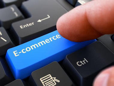 E-Commerce - Clicking Blue Keyboard Button.