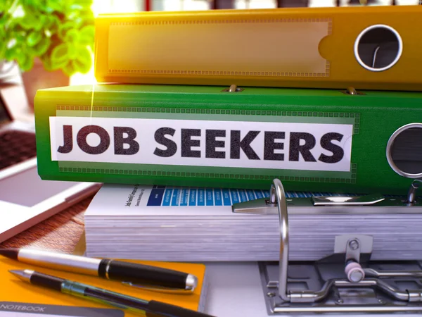 Green Office Folder with Inscription Job Seekers. — Stock Fotó