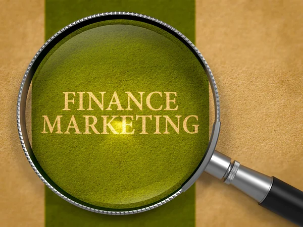 Marketing finanziario tramite lente d'ingrandimento . — Foto Stock