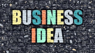 Business Idea Concept with Doodle Design Icons.