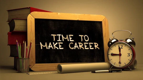 Time to Make Career Concept Hand Drawn on Chalkboard. — Stock fotografie