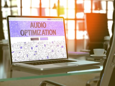 Laptop Screen with Audio Optimization Concept.