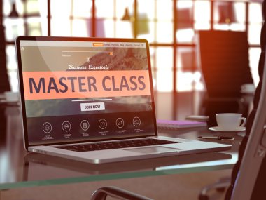 Laptop Screen with Master Class Concept.
