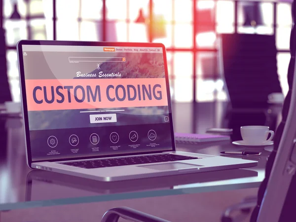 Custom Coding Concept on Laptop Screen. — 图库照片