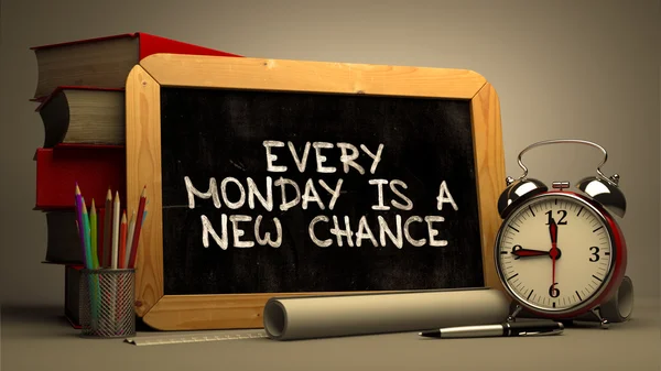 Hand Drawn Every Monday is a New Chance Concept on Chalkboard. — Φωτογραφία Αρχείου