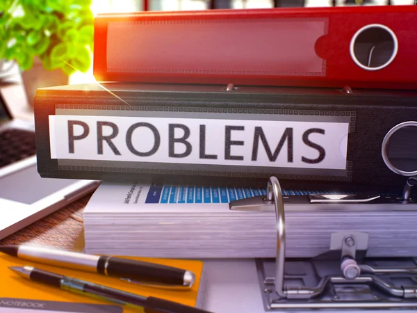 Black Office Folder with Inscription Problems. — Stock Photo, Image