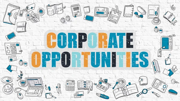 Oportunidades Corporativas em Multicolor. Design de doodle . — Fotografia de Stock