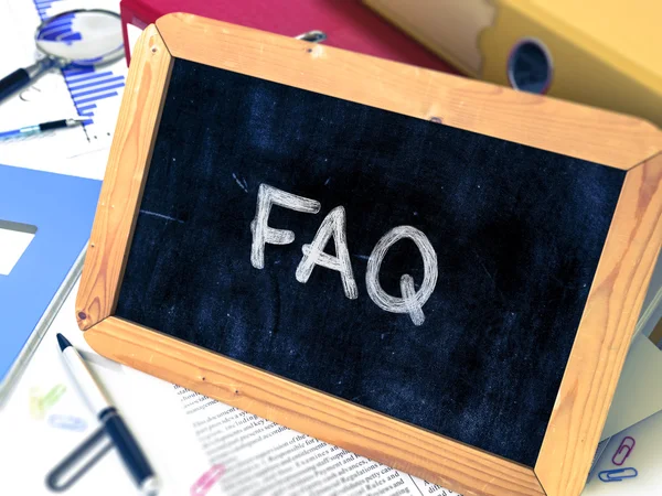 Hand Drawn FAQ Concept on Small Chalkboard. — Stockfoto