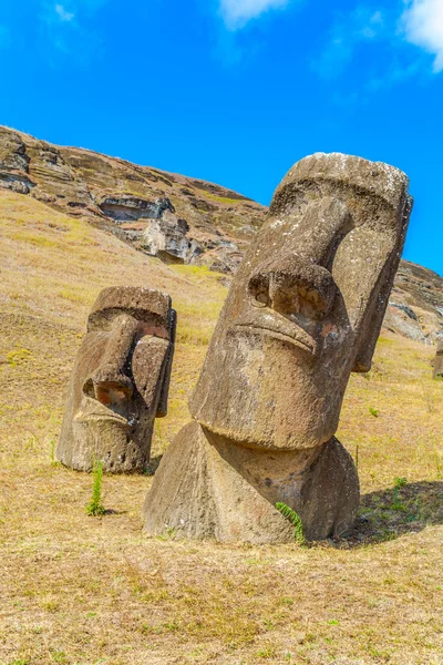 Moai en la cantera Rano Raraku — Foto de Stock