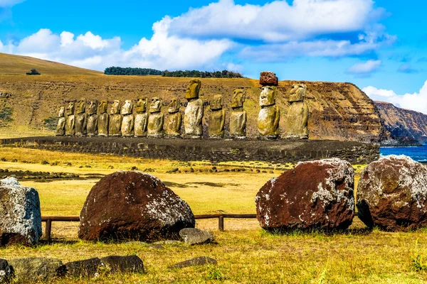 Moai v národní Park Rapa Nui — Stock fotografie