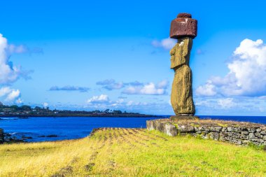 Moai at Ahu Ko Te Riku clipart