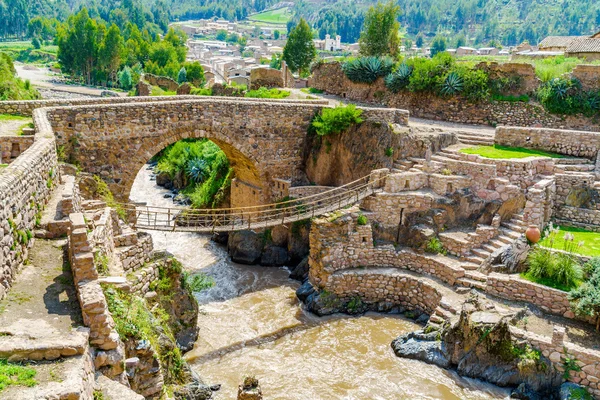 Pre-Inca-Leder-Hängebrücke — Stockfoto