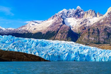 Grey Glacier at the Grey Lake in southern patagonia ice field clipart