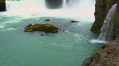 Godafoss Kuzey Merkez İzlanda su sonbaharda görünümünü