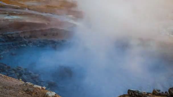 Time lapse of boiling mud in the mudpot — Stock Video