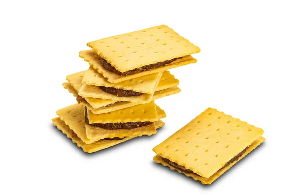 Hoge Hoek Uitzicht Stapel Van Zelfgemaakte Ananas Kaas Schudden Biscuit — Stockfoto