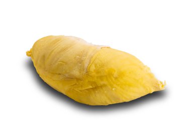 Durian kırpma yolu ile beyaz arkaplanda izole edildi. Hoş olmayan ama lezzetli kokunun tropikal meyvesi.