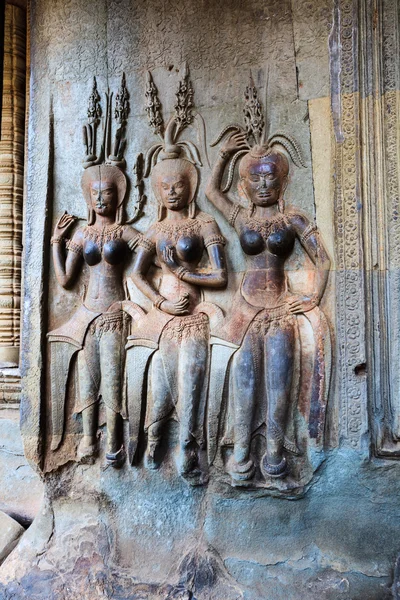 Antika sten carving i Angkhor Wat — Stockfoto