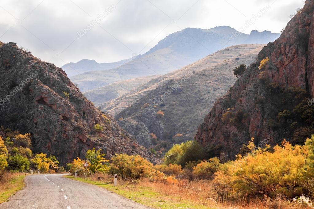 Armenian road view in autumn