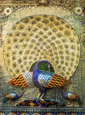 Udaipur şehir Palace tavus kuşu