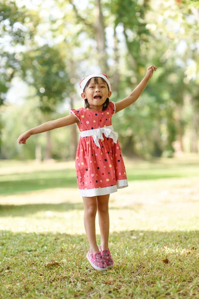 Little girl in Santa hat — Stock Photo, Image