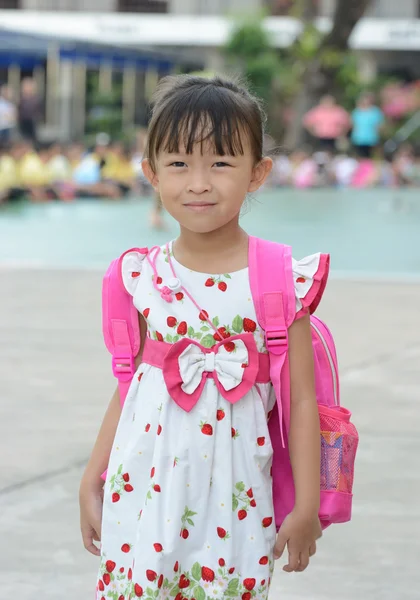 Little asian school girl — Stock Photo, Image