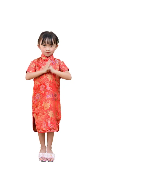 Geleneksel Çince elbiseli kız. — Stok fotoğraf