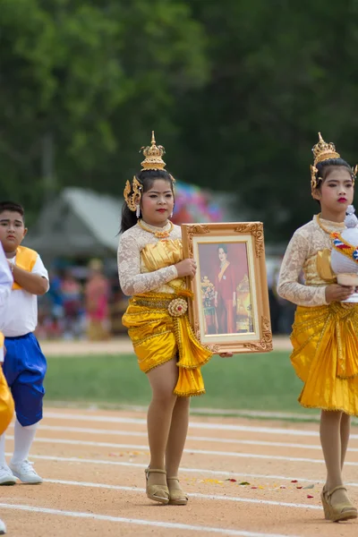 Parade zum Tag des Sports in Thailand — Stockfoto