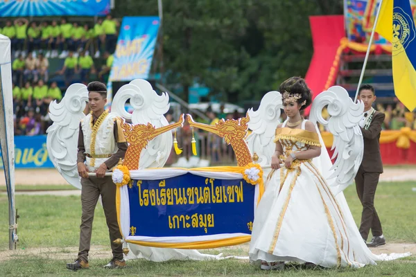 Desfile del día del deporte en Tailandia — Foto de Stock