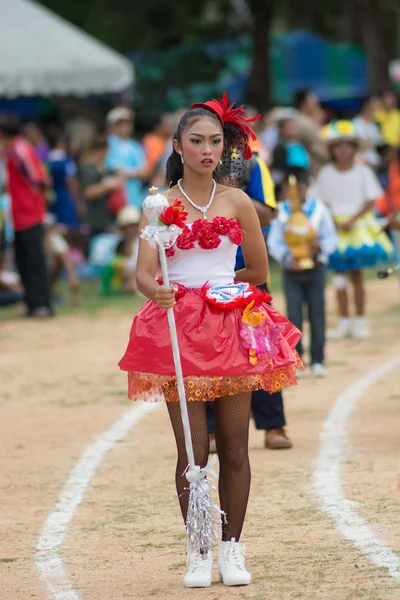 Parade zum Tag des Sports in Thailand — Stockfoto