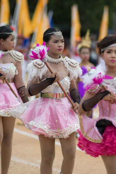 Desfile del día del deporte en Tailandia — Foto de Stock