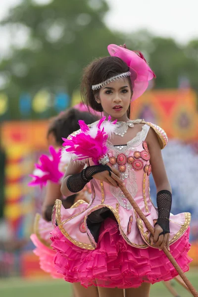 Desfile do dia do esporte na Tailândia — Fotografia de Stock