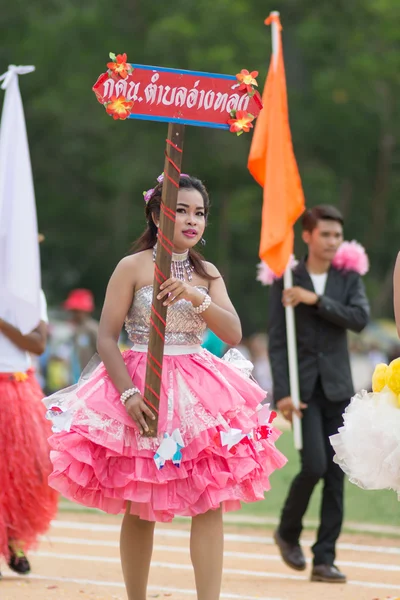 Sport dag parade in Thailand — Stockfoto