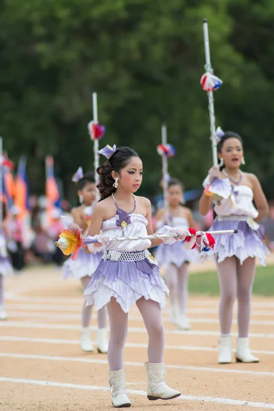 Desfile do dia do esporte na Tailândia — Fotografia de Stock