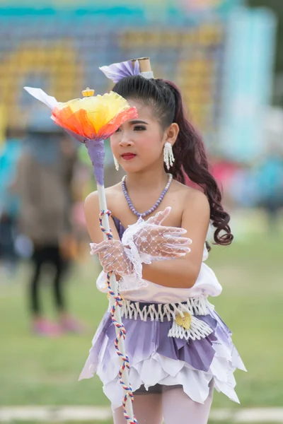 Desfile do dia do esporte na Tailândia — Fotografia de Stock