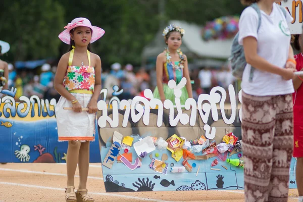 Sport dag parade in Thailand — Stockfoto