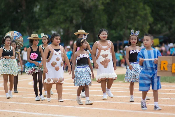 Desfile do dia do esporte na Tailândia — Fotografia de Stock