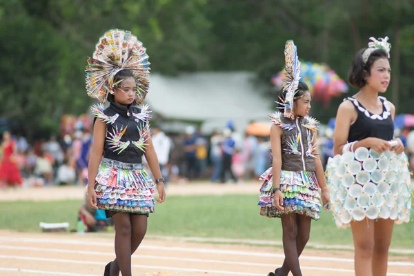 Desfile do dia do esporte na Tailândia — Fotografia de Stock