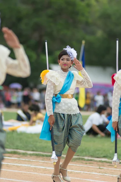 Sport dag parade in Thailand — Stockfoto