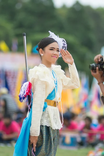 Parade zum Tag des Sports in Thailand — Stockfoto